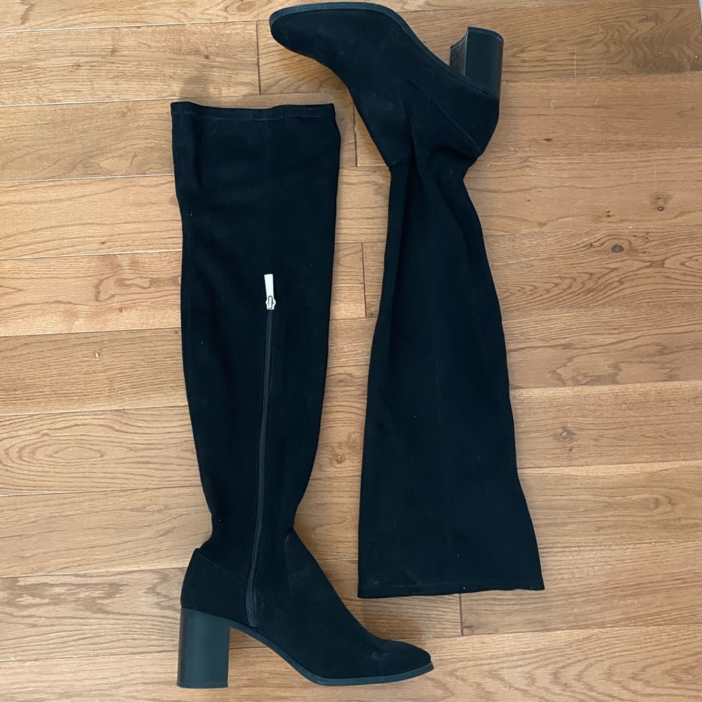 Zara faux suede boots knee highs